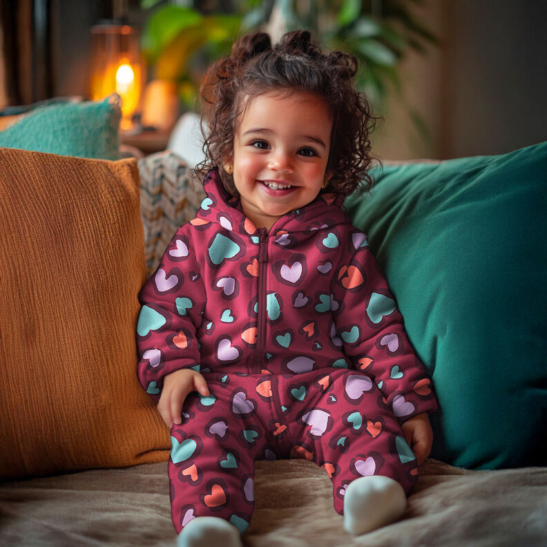 Sudadera Rugosa Corazones de colores | Poppy Fabrics &ndash; frambuesa,  image number 5