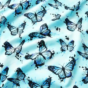 Tela de jersey de algodón Mariposa esbozadas | Glitzerpüppi – azul hielo, 