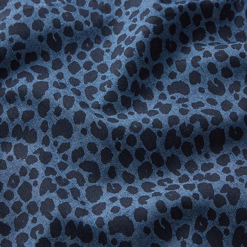 Vaquero elástico estampado leopardo – azul vaquero,  image number 2