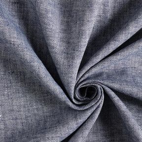 Mezcla de lino y algodón Espina de pescado – azul marino | Retazo 70cm, 