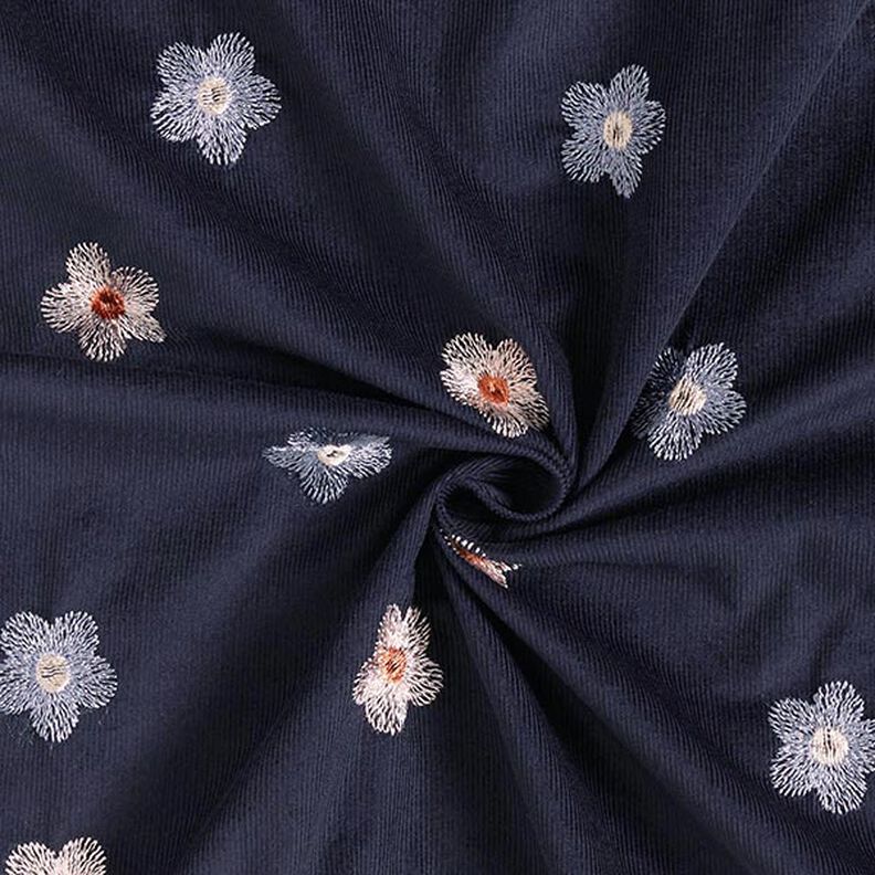 Micropana con flores bordadas – azul noche,  image number 3