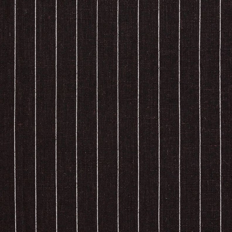 Mezcla viscosa y lino con rayas y anclas – negro,  image number 1