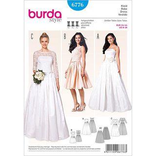 Vestido de novia / de corpiño / falda, Burda 6776, 