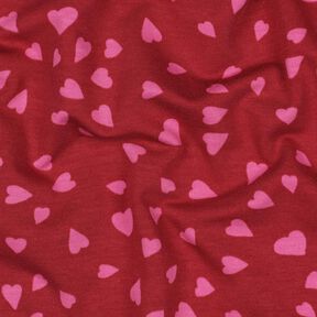 Tela veraniega Corazones | Poppy Fabrics – rojo oscuro/pink, 