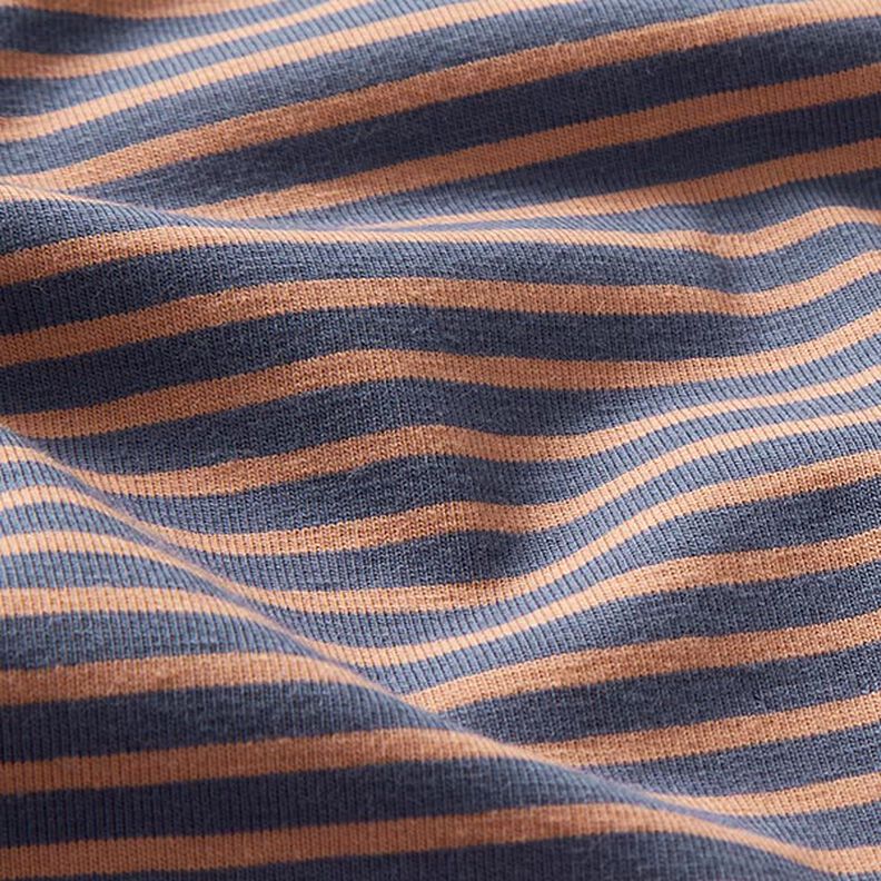 Punto de algodón con rayas estrechas – cobre/azul vaquero,  image number 2