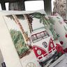 Tela decorativa Pieza de tapiz VW Bulli – naturaleza/rojo,  thumbnail number 2