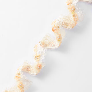 Banda de encaje Flores de tul [30 mm] – albaricoque, 