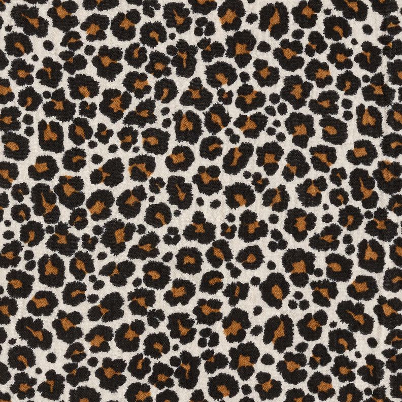 Muselina/doble arruga Estampado de leopardo – marrón claro/negro,  image number 1