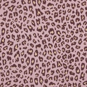 Mezcla de lino y viscosa Estampado de leopardo | Poppy Fabrics – rosa viejo claro/berenjena, 