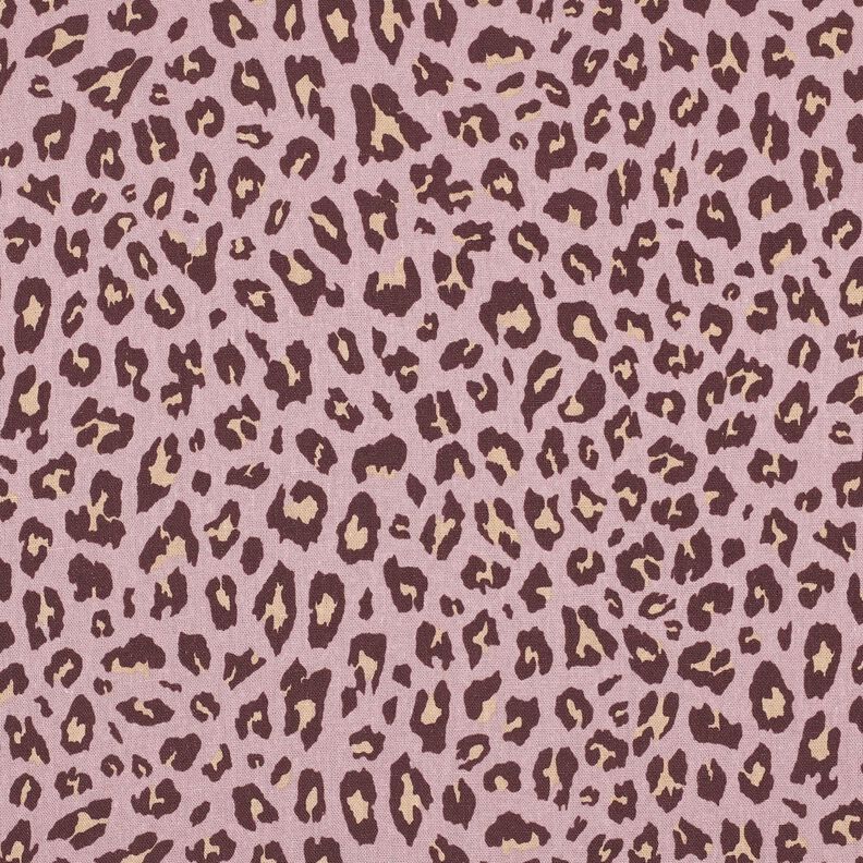 Mezcla de lino y viscosa Estampado de leopardo | Poppy Fabrics – rosa viejo claro/berenjena,  image number 1