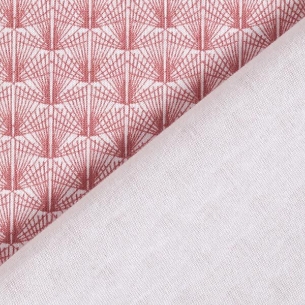 Tela de jersey de algodón Patrón de abanico – blanco/rosa antiguo – Muestra,  image number 4