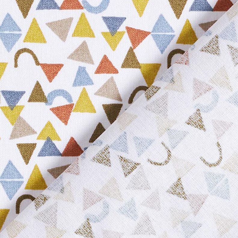 Tela de algodón Cretona Triángulos pequeños – blanco/marrón claro,  image number 4