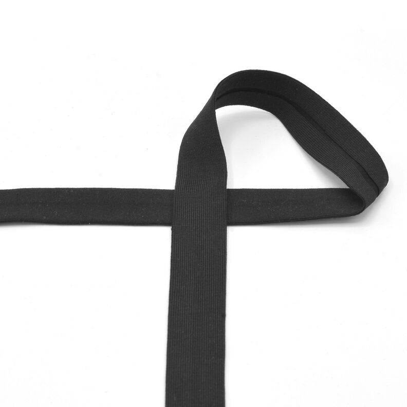 Cinta al biés Tela de jersey de algodón [20 mm] – negro,  image number 2