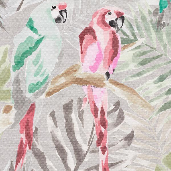 Telas para exteriores Lona Aves tropicales – gris claro/caña,  image number 6