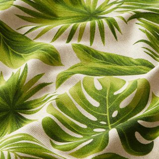 Tela decorativa Panama media hojas de monstera – naturaleza/verde, 