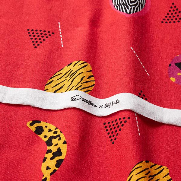 Tela de jersey de algodón Frutas animales | DIY Eule – rojo – Muestra,  image number 3