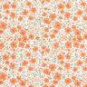 Tela decorativa Satén de algodón Mar de flores – naranja melocotón/blanco,  thumbnail number 1