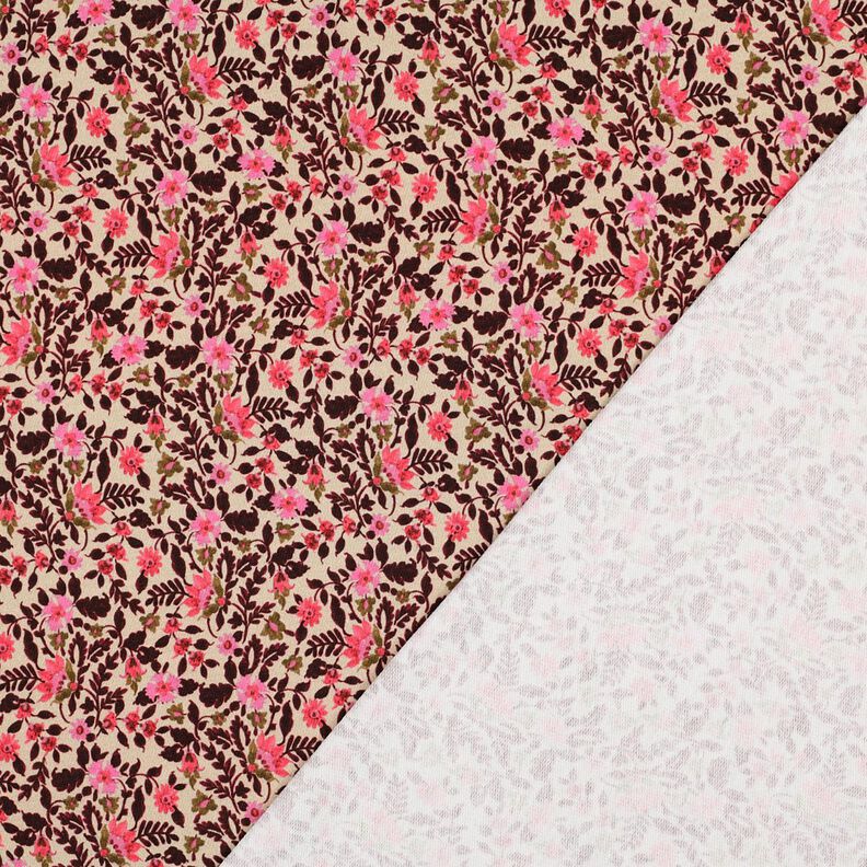 Felpa francesa veraniega pequeñas flores Impresión digital – anacardo/rosa intenso,  image number 4