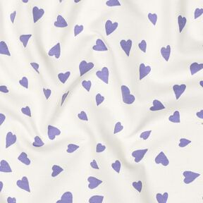 Tela veraniega Corazones | Poppy Fabrics – marfil/lila, 