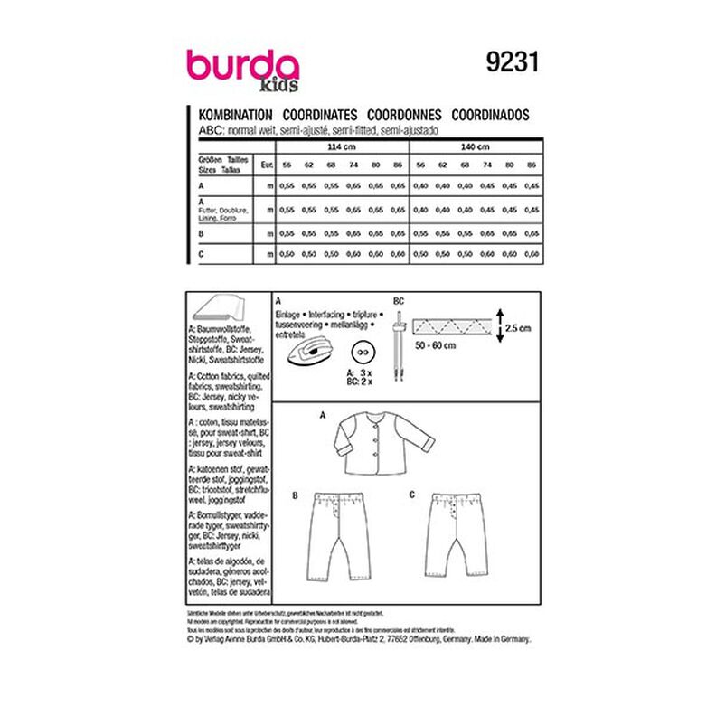 Combinación | Burda 9231 | 56-86,  image number 9