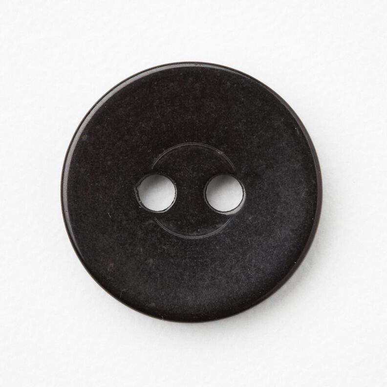 Botón de 2 agujeros brillante [Ø 15 mm] – negro,  image number 1