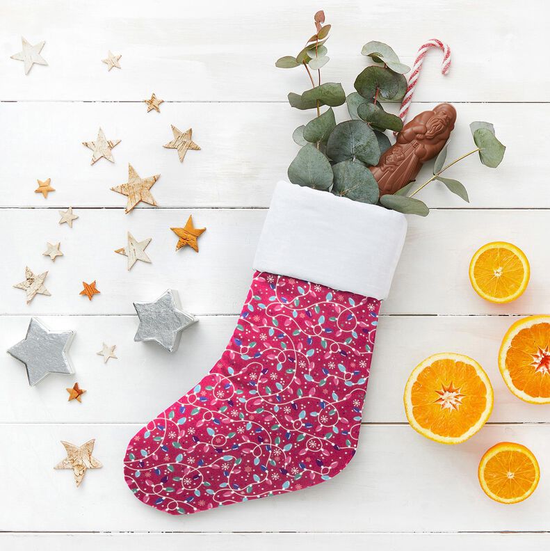 Tela de algodón Popelina Cadena de luces – púrpura/azul claro,  image number 5