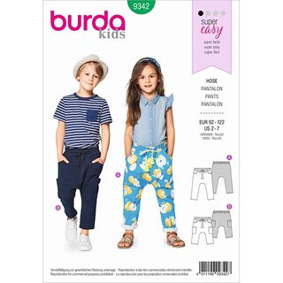 Pantalón con cinturilla de goma para niño , Burda 9342 | 92 - 122, 