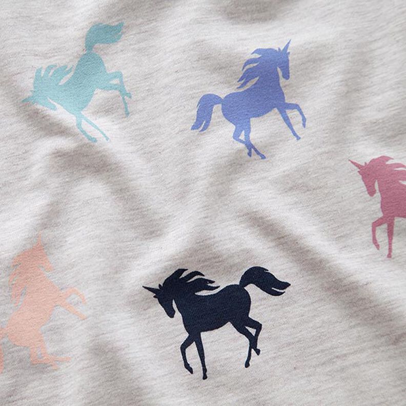 Tela de jersey de algodón Unicornios – naturaleza,  image number 2