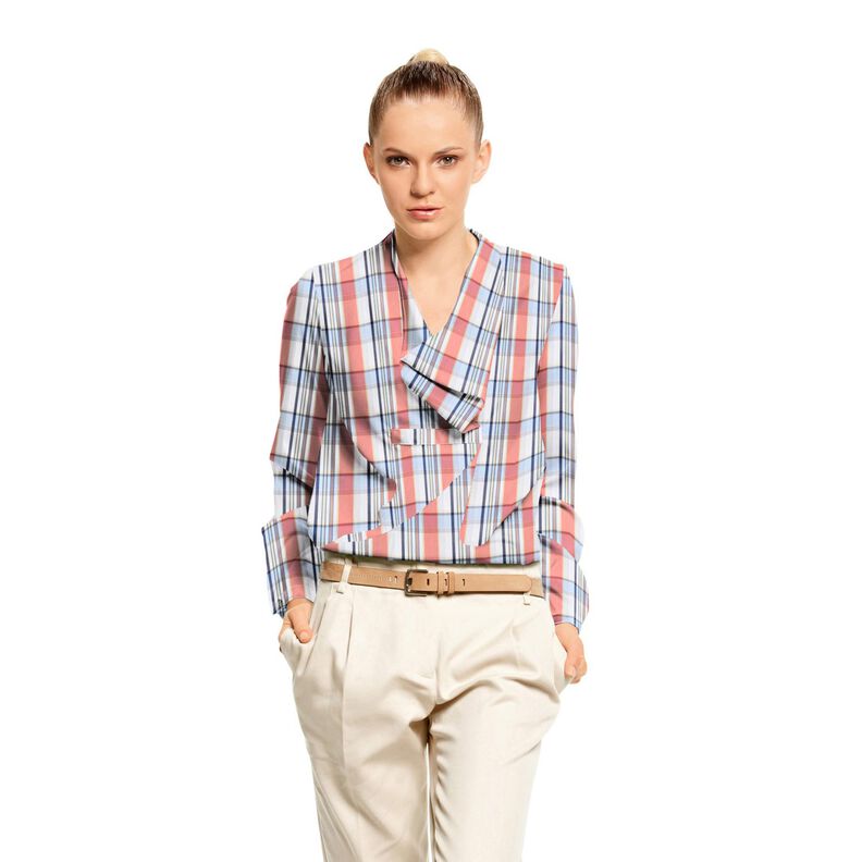 Mezcla de algod&oacute;n cuadros tart&aacute;n rayas brillantes &ndash; coral,  image number 7