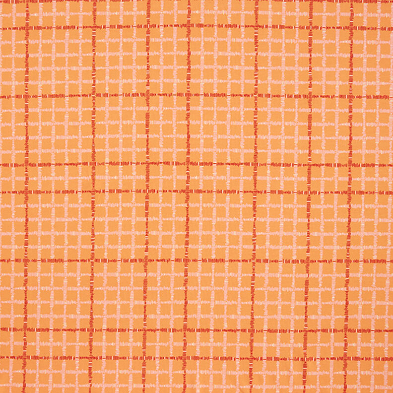GOTS Tela de jersey de algodón Cuadros | Tula – naranja/terracotta,  image number 1