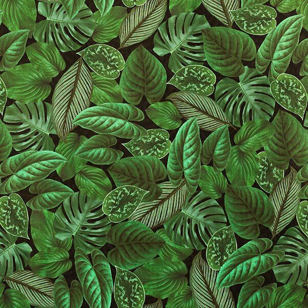 Terciopelo decorativo Premium Matorral de plantas – verde,  image number 1