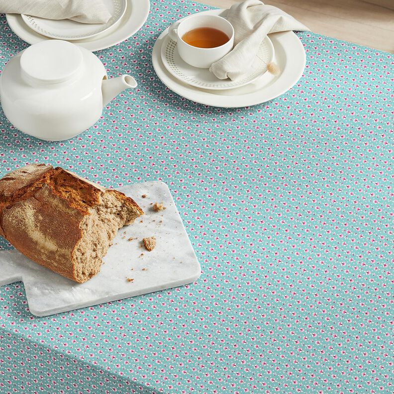 Tela de algodón Popelina Pequeños adornos – menta/morado pastel – menta/violeta pastel,  image number 7