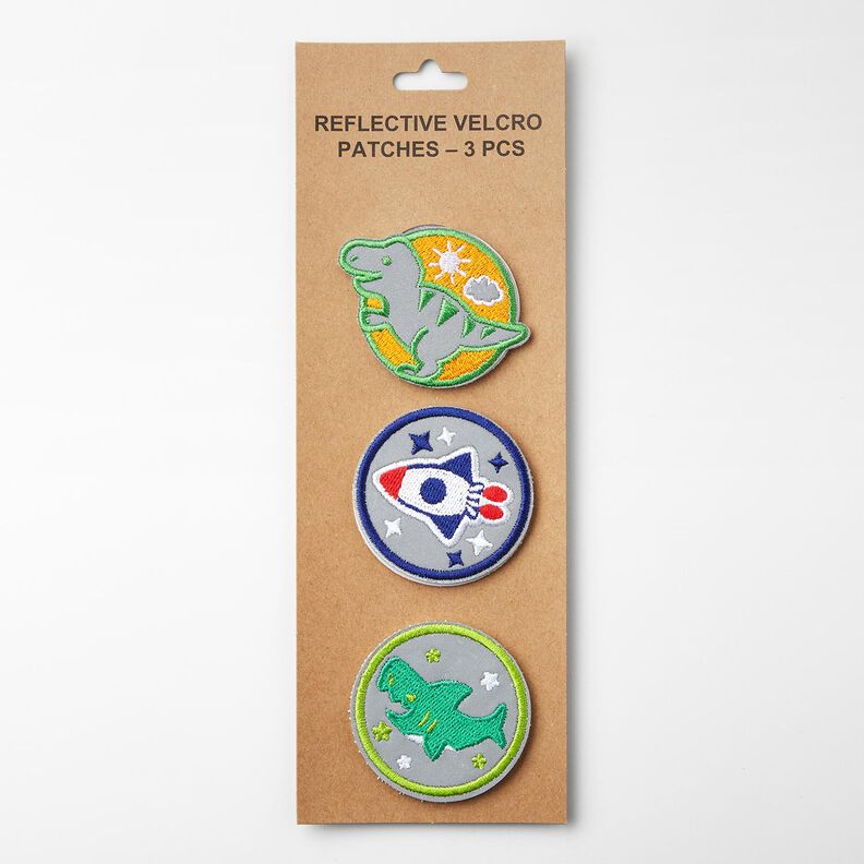 Parches reflectores con velcro, paquete de 3 – verde/índigo,  image number 1