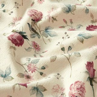 Tela de jersey de algodón orgánico Prado de flores romántico Impresión digital – naturaleza, 