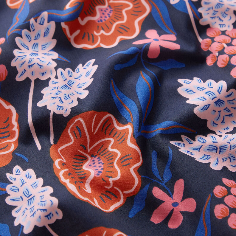Popelina de algodón Fresh Flowers | Nerida Hansen – azul noche,  image number 2