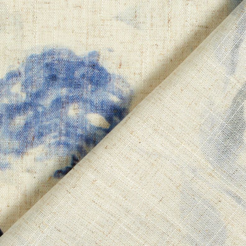 Mezcla de lino y viscosa Rosas de acuarela – naturaleza/azul marino,  image number 4