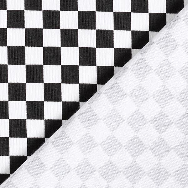 Tela de jersey de algodón Tablero de ajedrez [9 mm] – negro/blanco,  image number 4