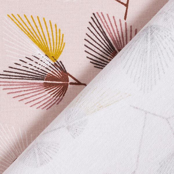 Tela de jersey de algodón hojas en abanico – rosado,  image number 4