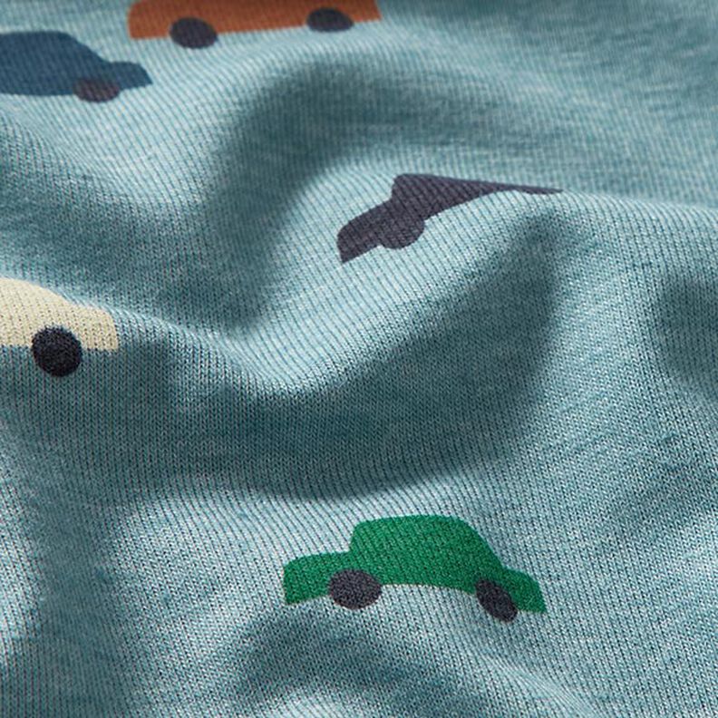 Tela de jersey de algodón Coches de juguete – azul vaquero/naturaleza,  image number 2