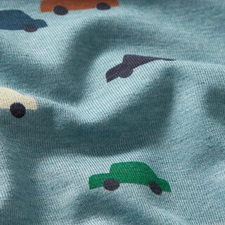 Tela de jersey de algodón Coches de juguete – azul vaquero/naturaleza, 