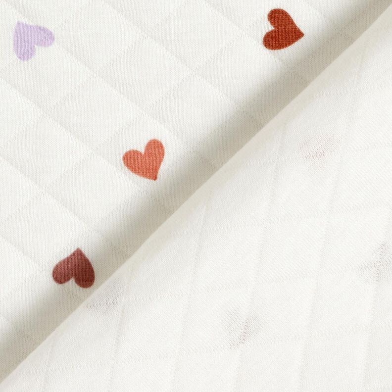 Tela de doble cara Tela de jersey Corazones de colores – marfil,  image number 4