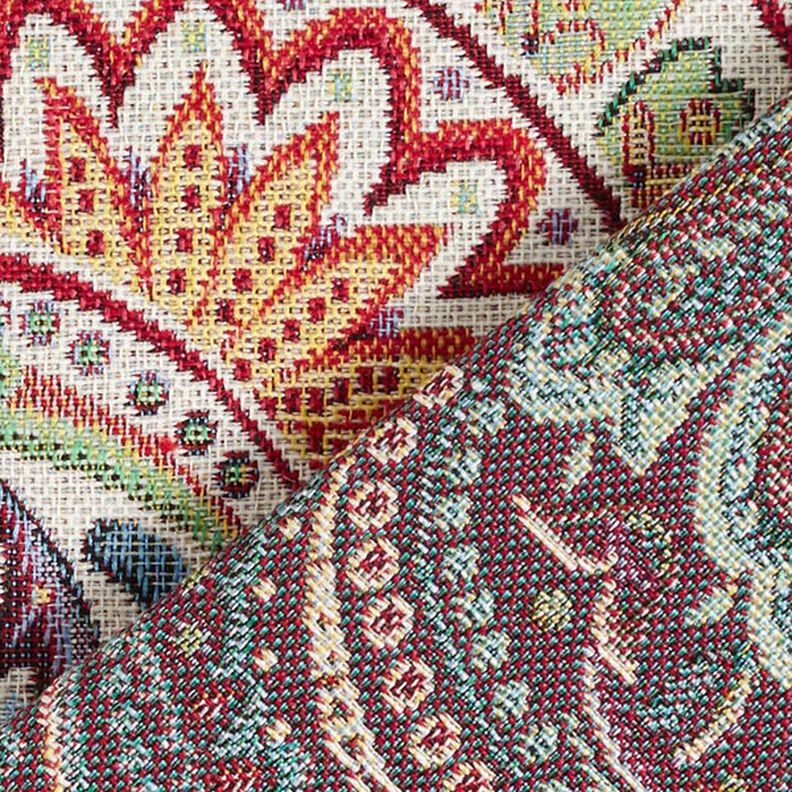 Tela decorativa Tapiz Cachemira delicada – blanco lana,  image number 4