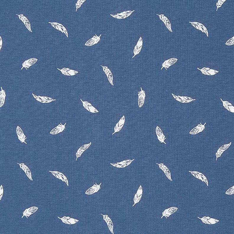 Tela de jersey de algodón Plumas – azul vaquero,  image number 1