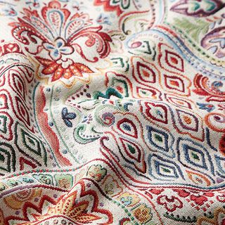 Tela decorativa Tapiz Cachemira delicada – blanco lana, 