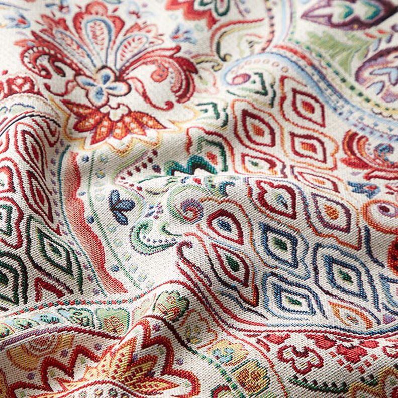 Tela decorativa Tapiz Cachemira delicada – blanco lana,  image number 2