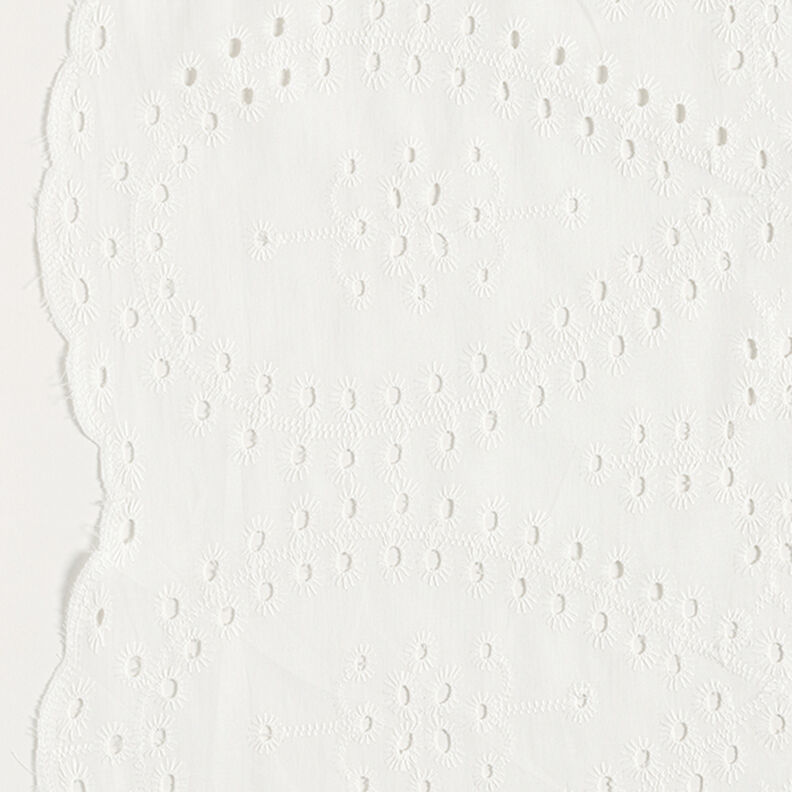 Tela de algodón con bordado inglés de gotas – blanco,  image number 5