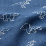 Tela vaquera Stretch Dinosaurios de origami – azul vaquero,  thumbnail number 2