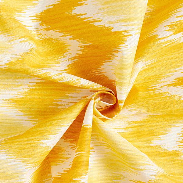Algodón revestido Estampado Ikat – amarillo/blanco,  image number 3