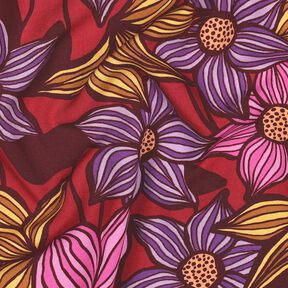 LENZING™ EcoVero™ Tela de viscosa Flores | Poppy Fabrics – merlot/albaricoque, 