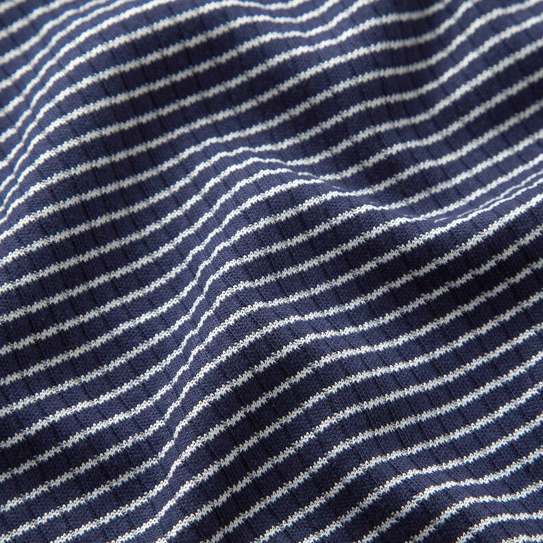 Jersey canelado Mini rayas – azul marino/blanco,  image number 2